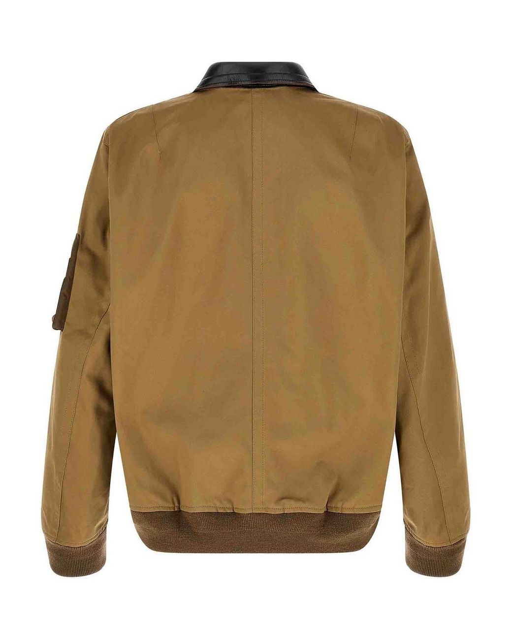 Sacai Brown Leather Collar Blouson for men