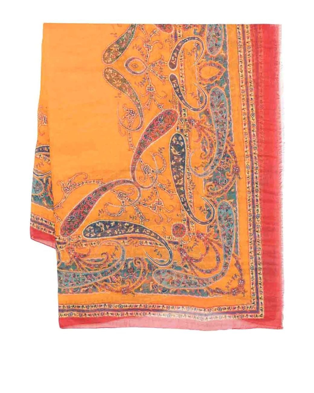 Etro Orange Printed Scarf