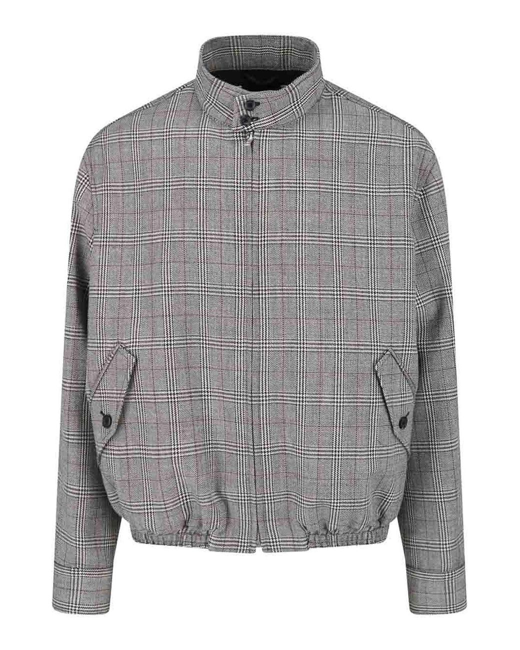 Marni Gray Virgin Wool Checked Jacket for men