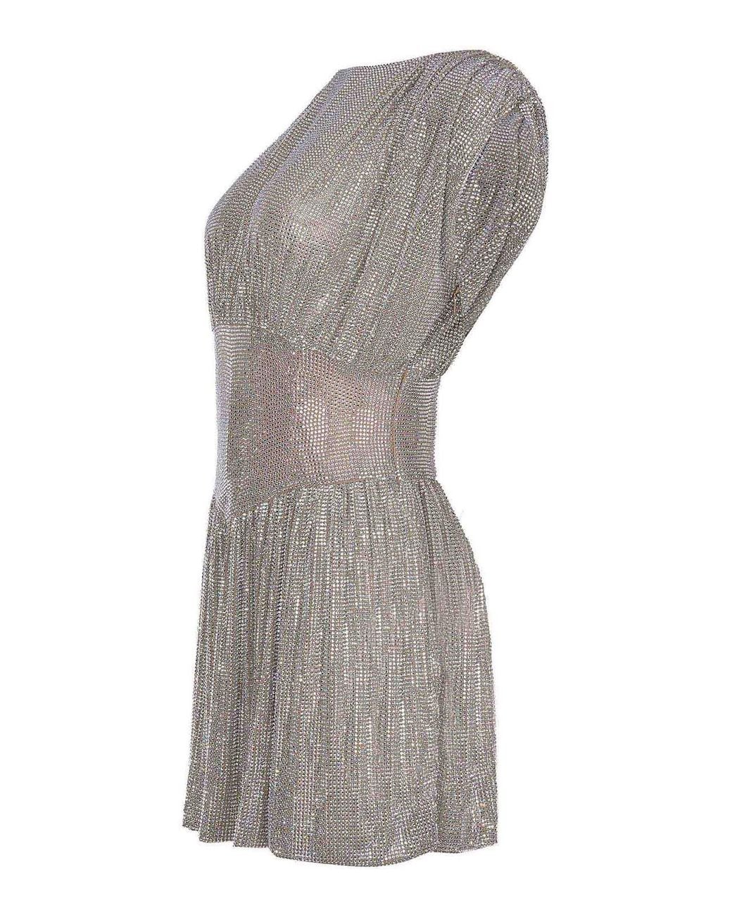 GIUSEPPE DI MORABITO Gray Dress Made Of A Poliamide