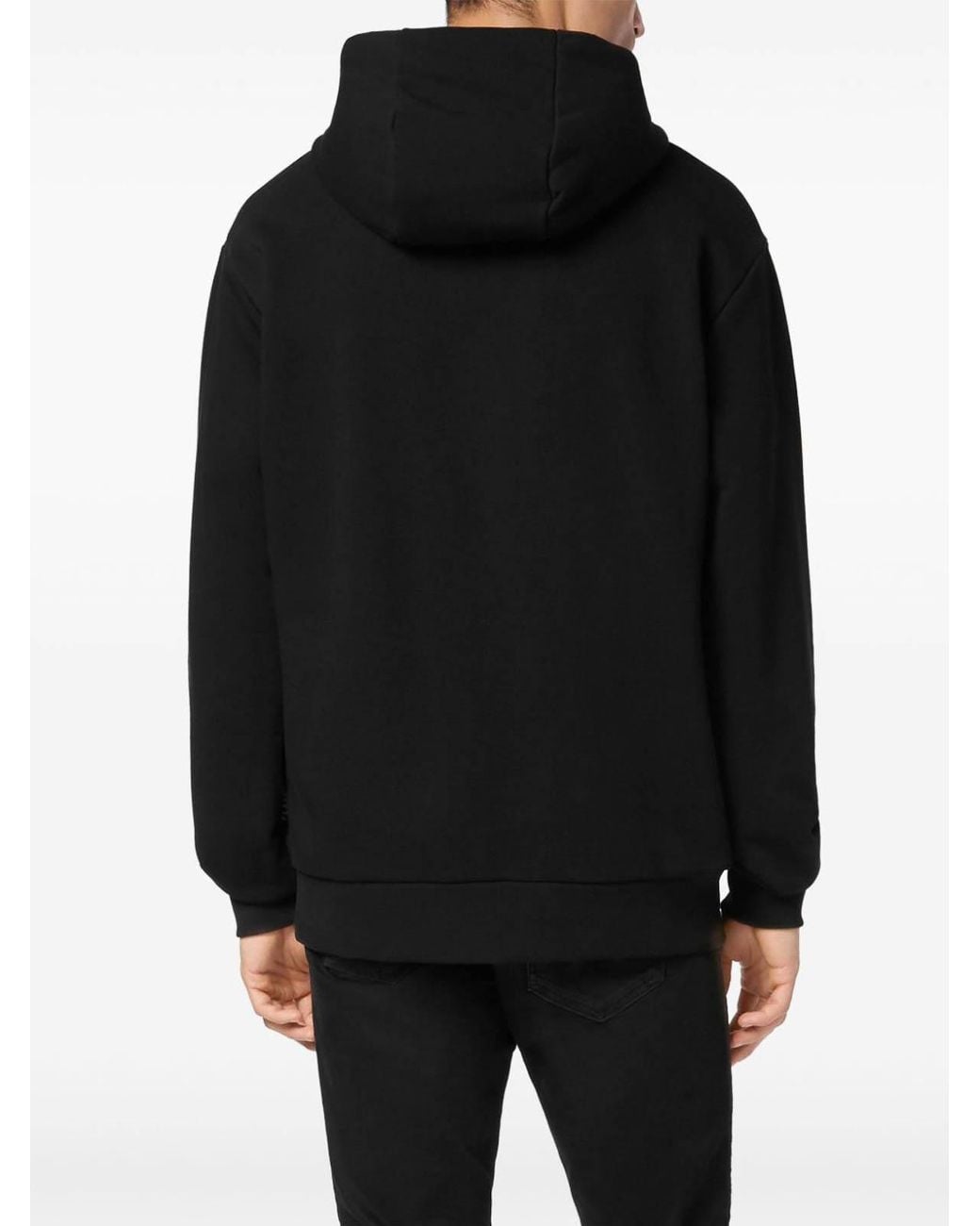 Philipp Plein Black Long Sleeve Hoodie for men