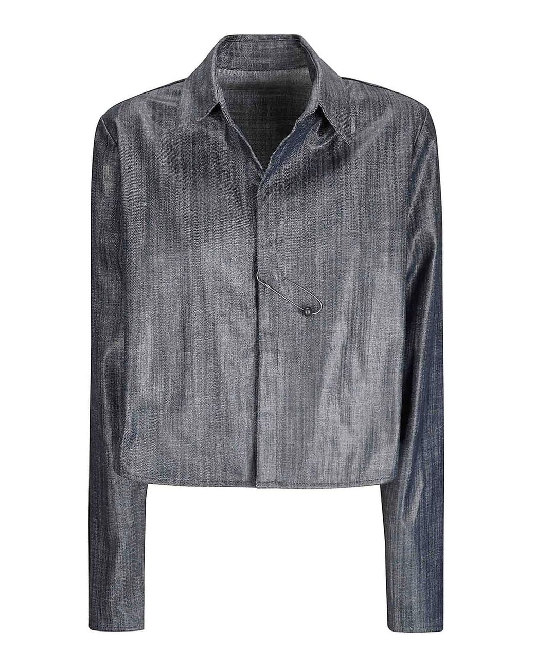 Maria Calderara Gray Short Medium Dark Denim Jacket