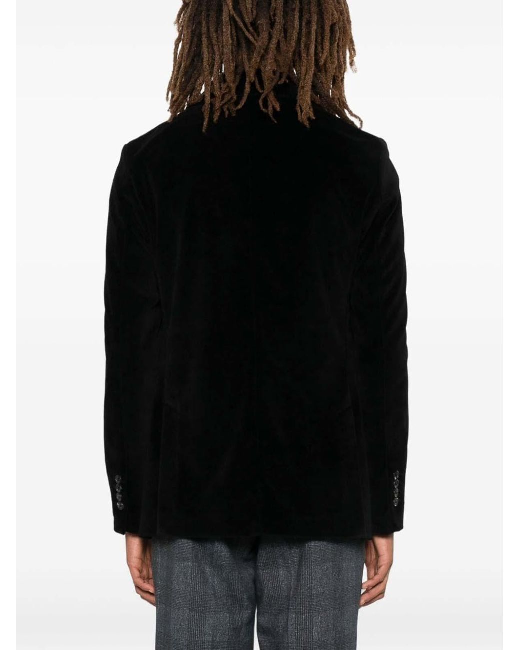 Circolo 1901 Black Velvet Single-Breasted Jacket for men