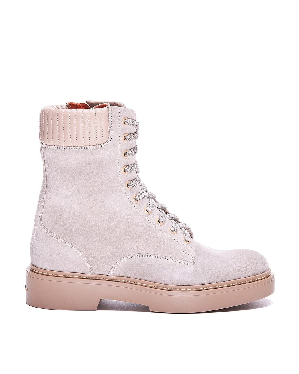 Santoni Pink Lace-Up Booties