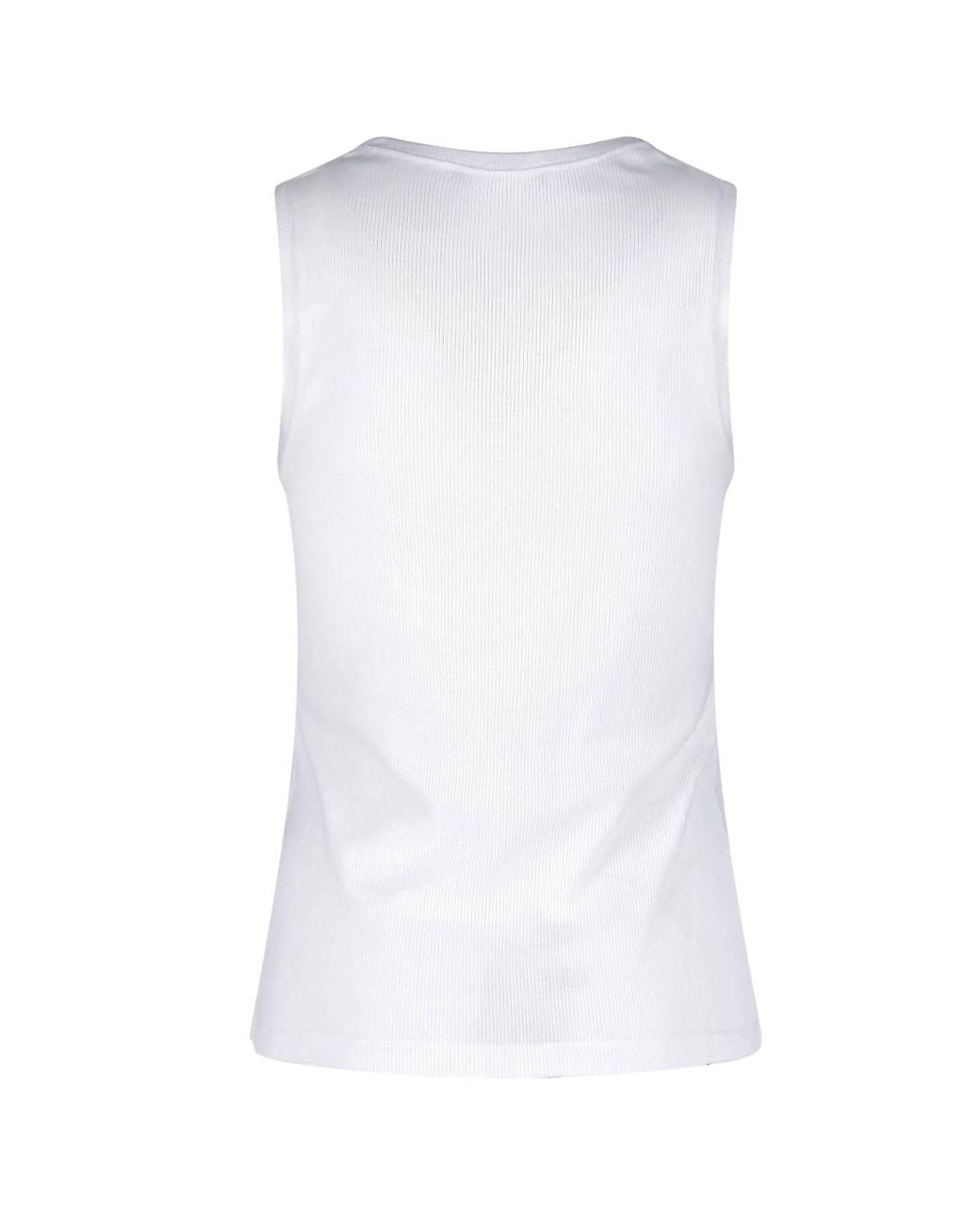 Balmain White Tank Top Logo
