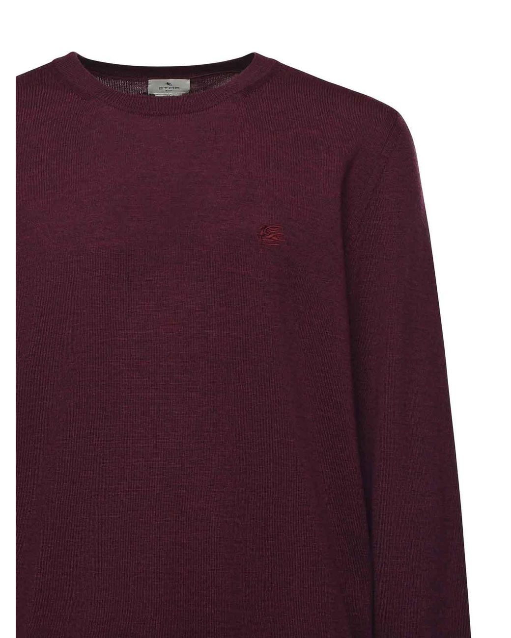 Etro Purple Wool Sweater With Embroidered Monogram for men