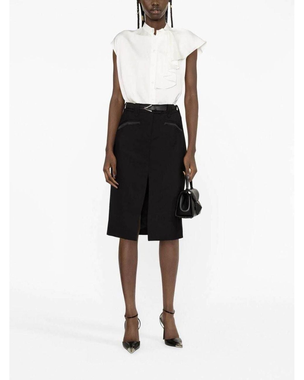 McQueen White Fuild Double Satin Shirt
