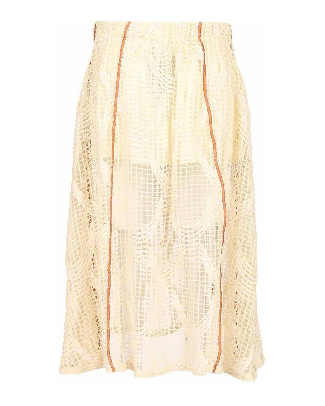 DURAZZI MILANO Natural Mesh Midi Skirt