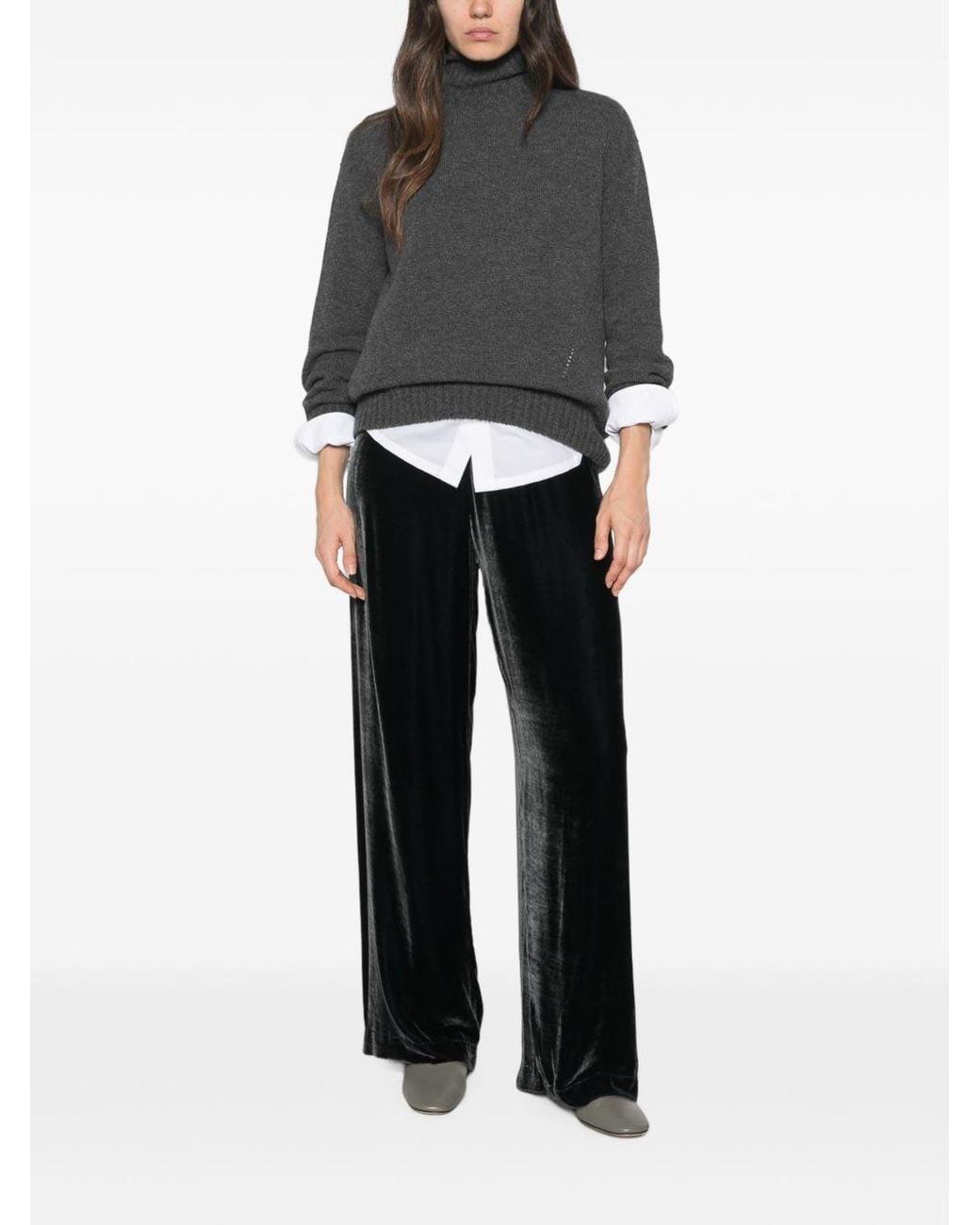 Whyci Black Chenille Trousers