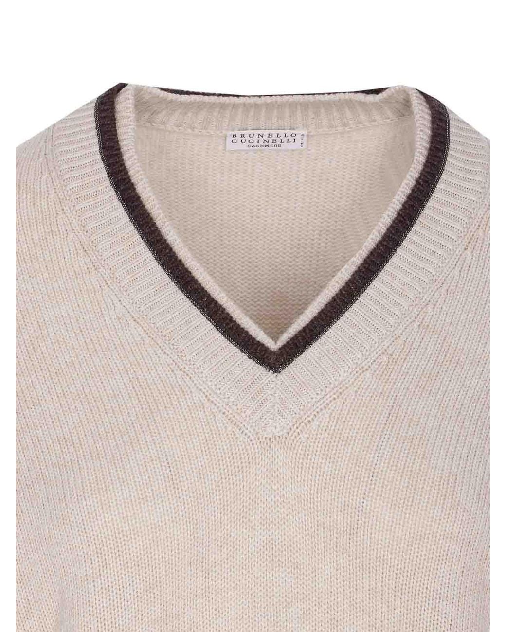 Pull Col Rond Brunello Cucinelli en coloris Natural