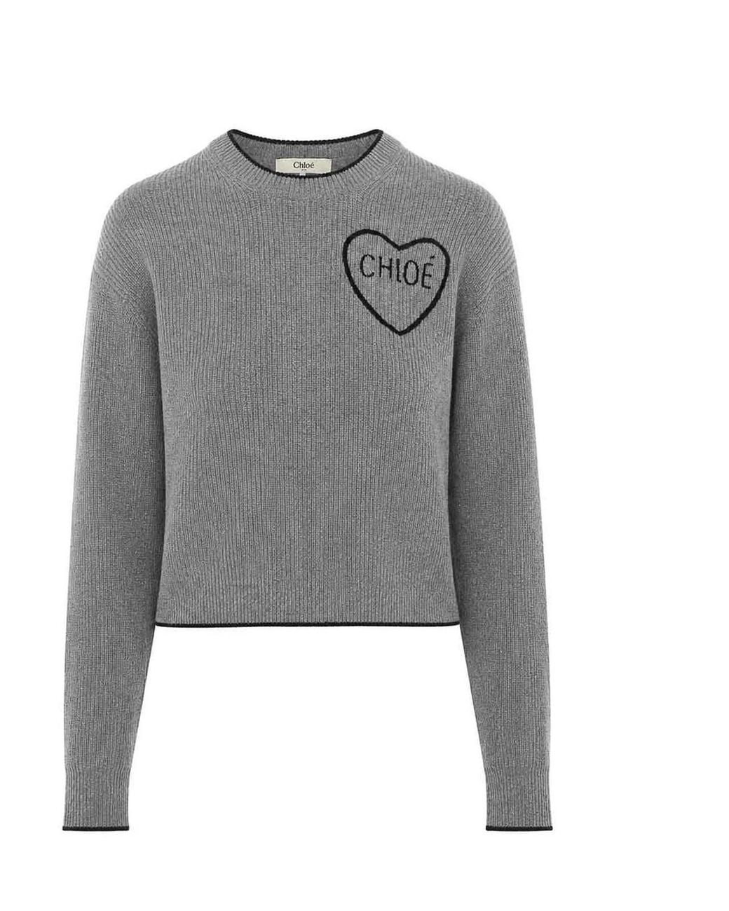 Chloé Gray Logo Sweater