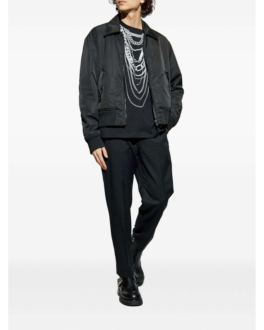 Balmain Black Printed T-Shirt for men