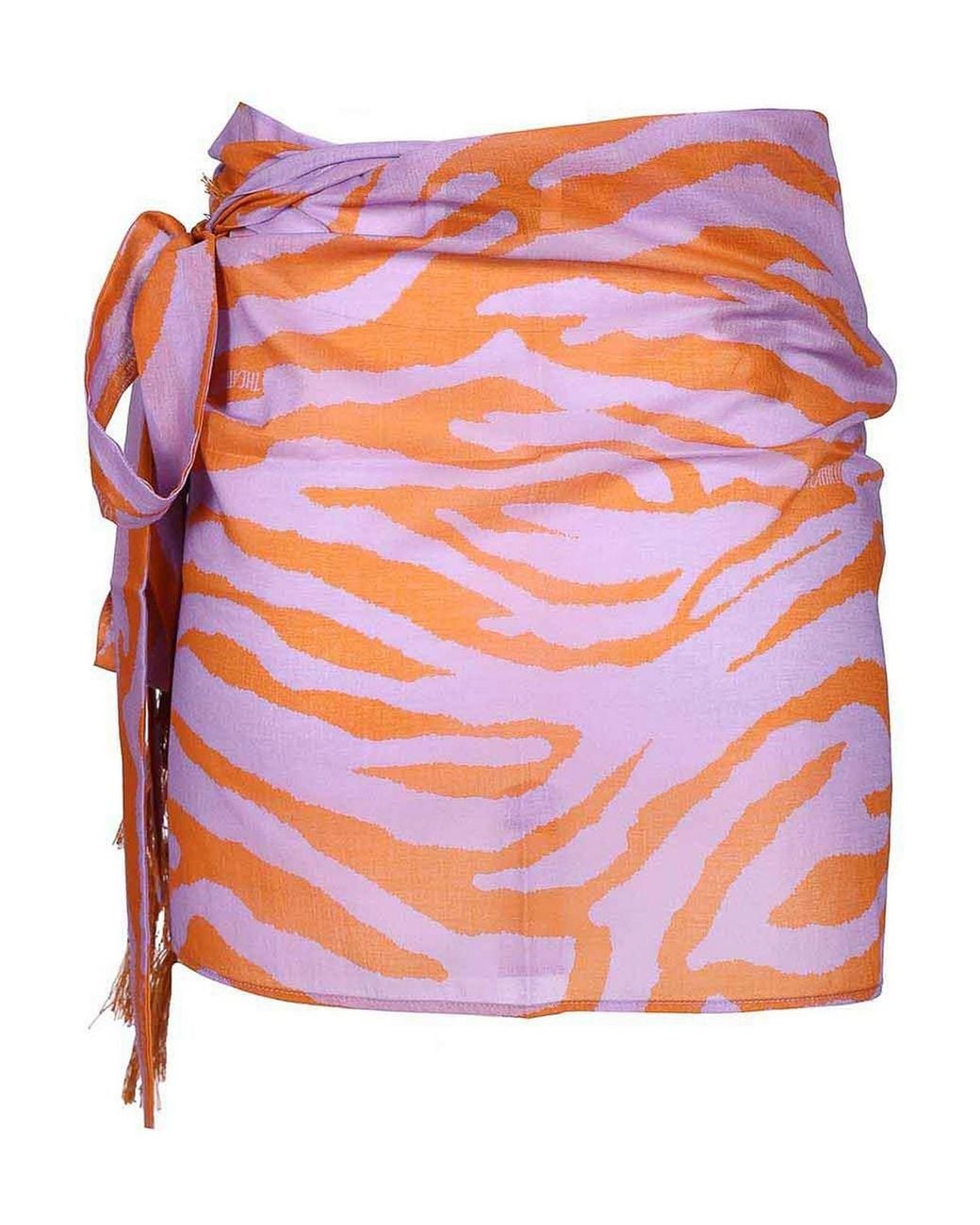 The Attico Pink Animalier Pareo