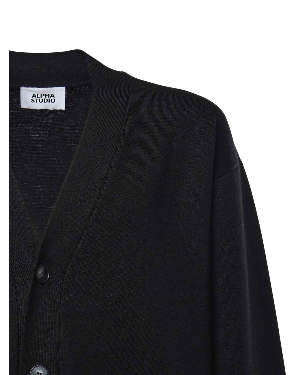 Alpha Studio Blue Wool Cardigan for men