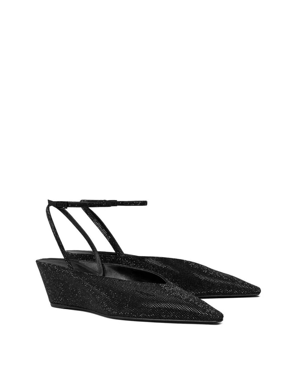 Tory Burch Black Pave Wedge 50Mm