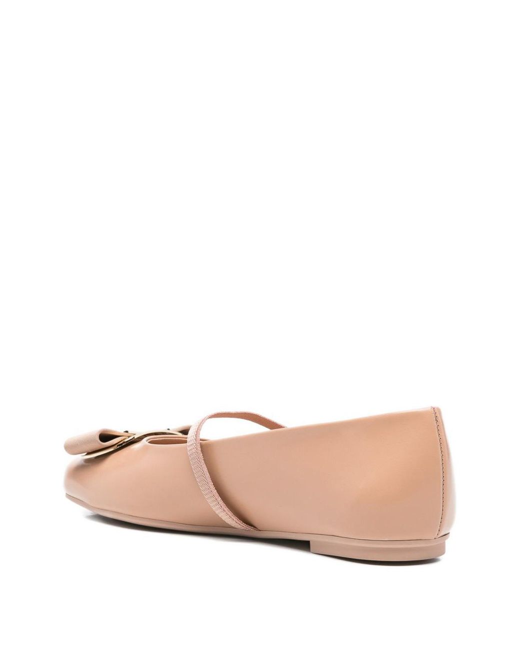 Ferragamo Pink Vara Leather Ballets