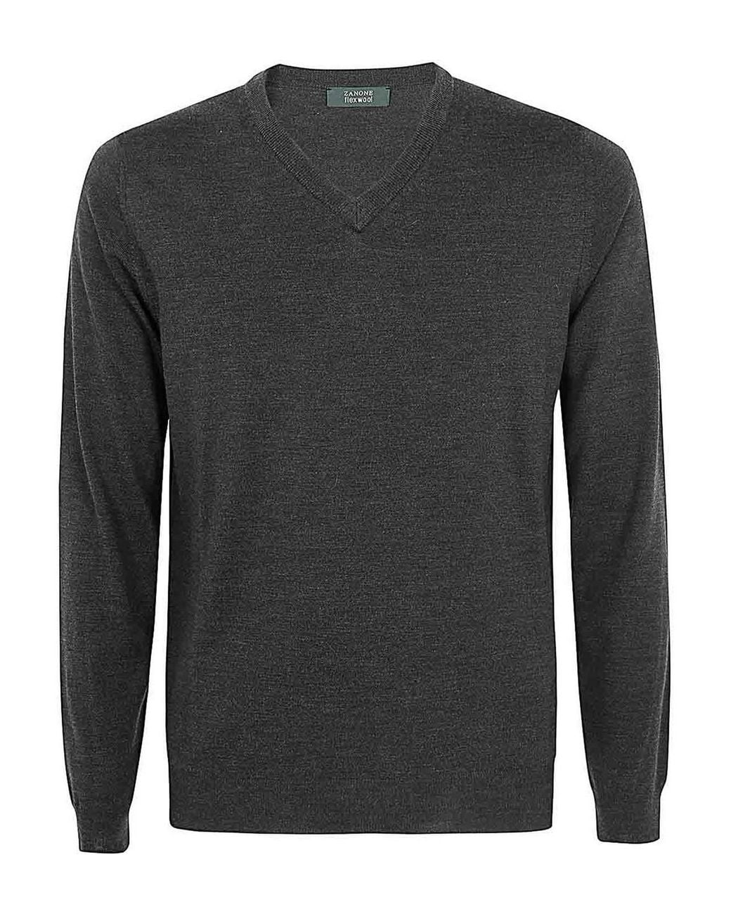 Suéter Con Cuello De Pico Zanone de hombre de color Gray