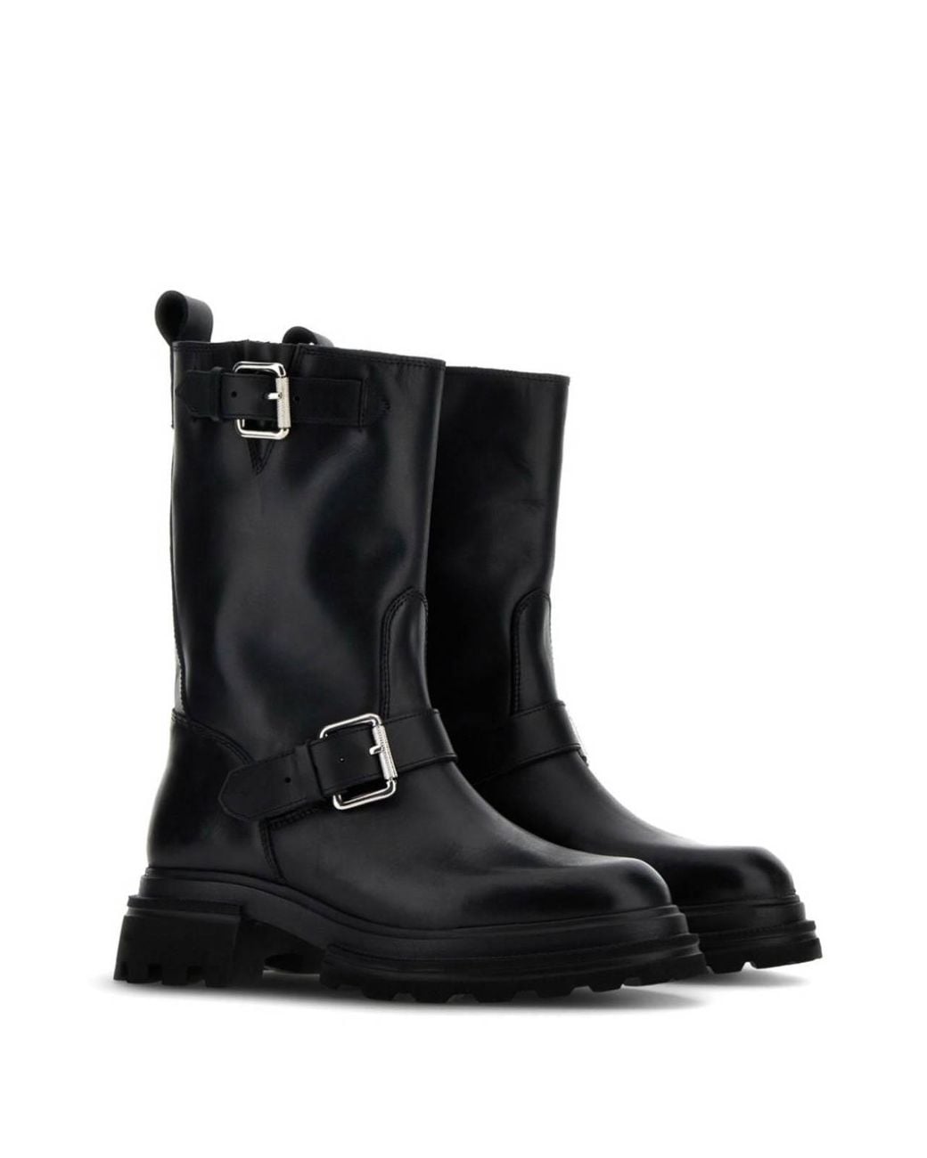 Hogan Black Biker Boots 10-Storey