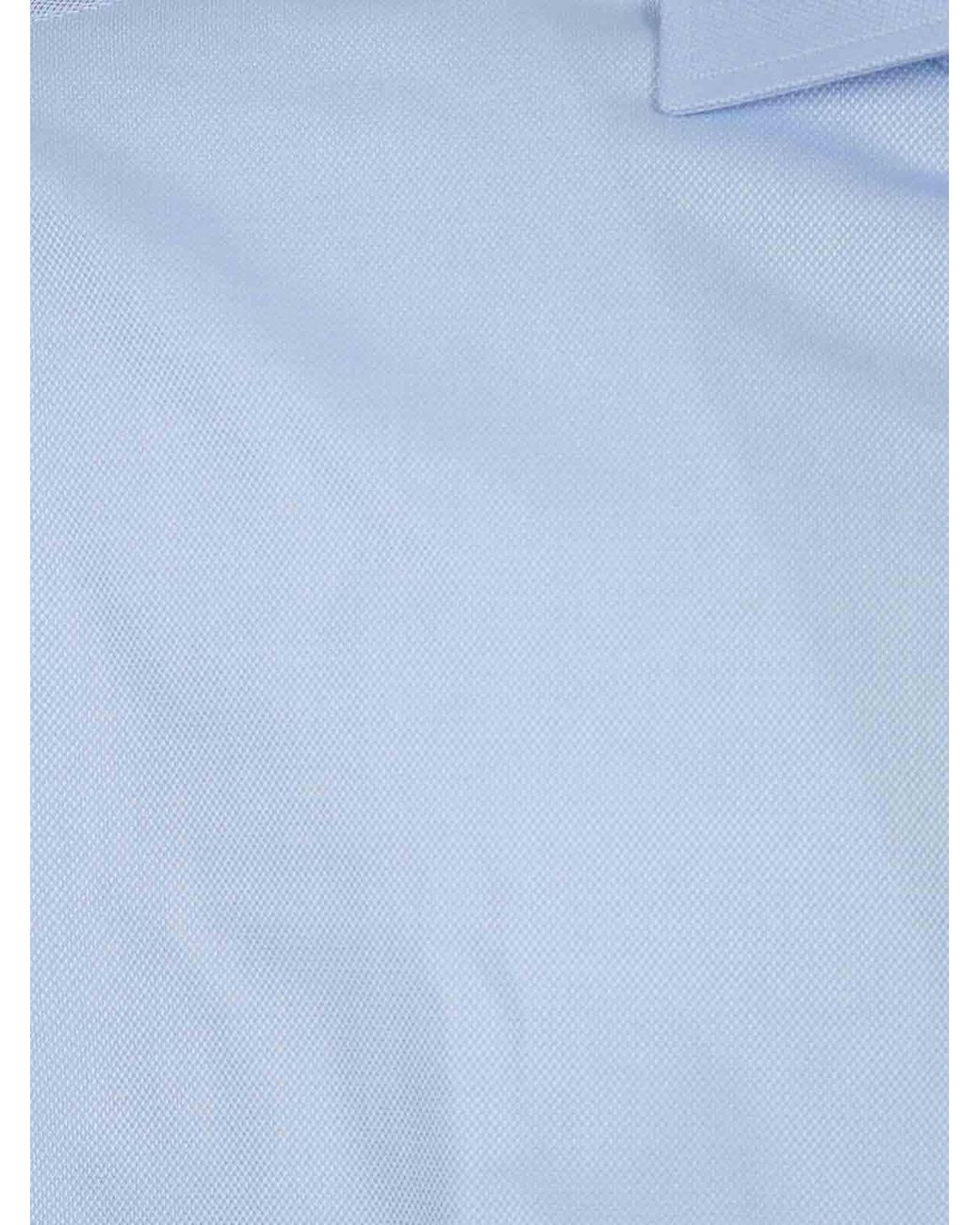 Barba Napoli Blue Neck Shirt for men