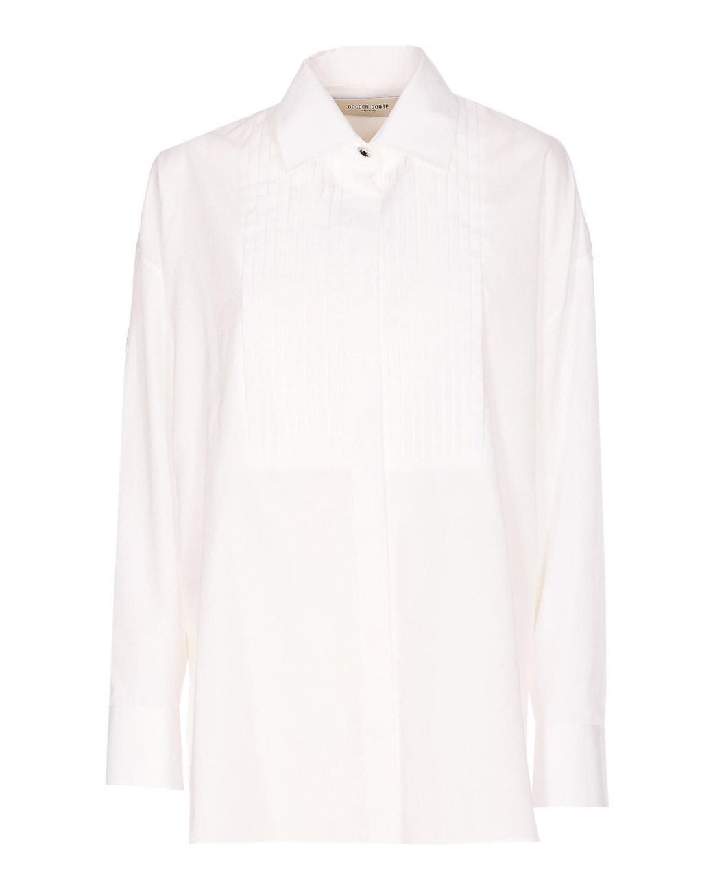 Golden Goose Deluxe Brand White Over Shirt With Frontal Buttons