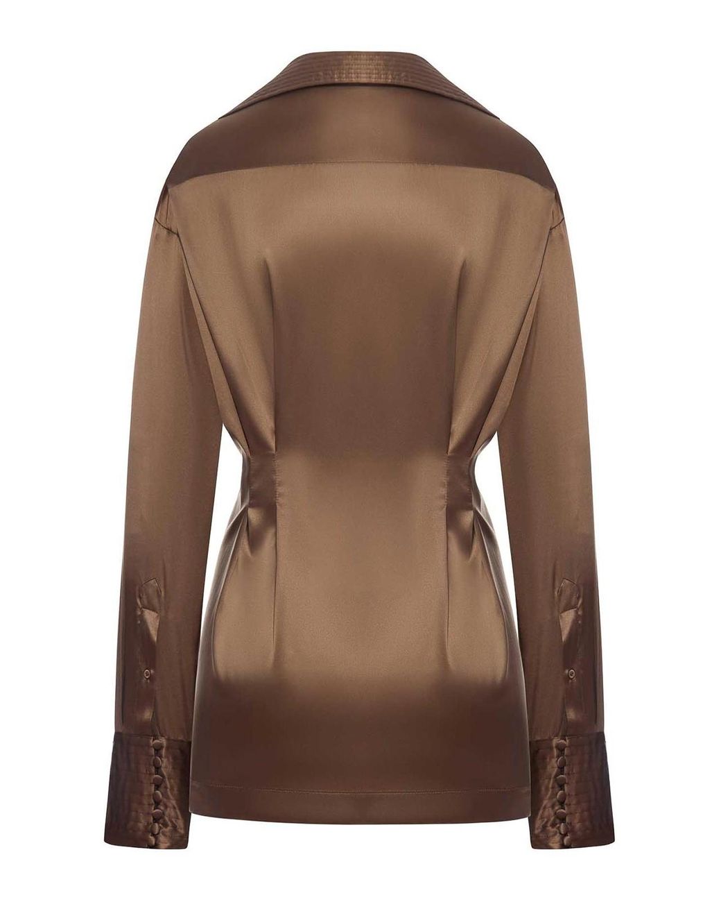 Dries Van Noten Brown Silk Blouse With Front Draping