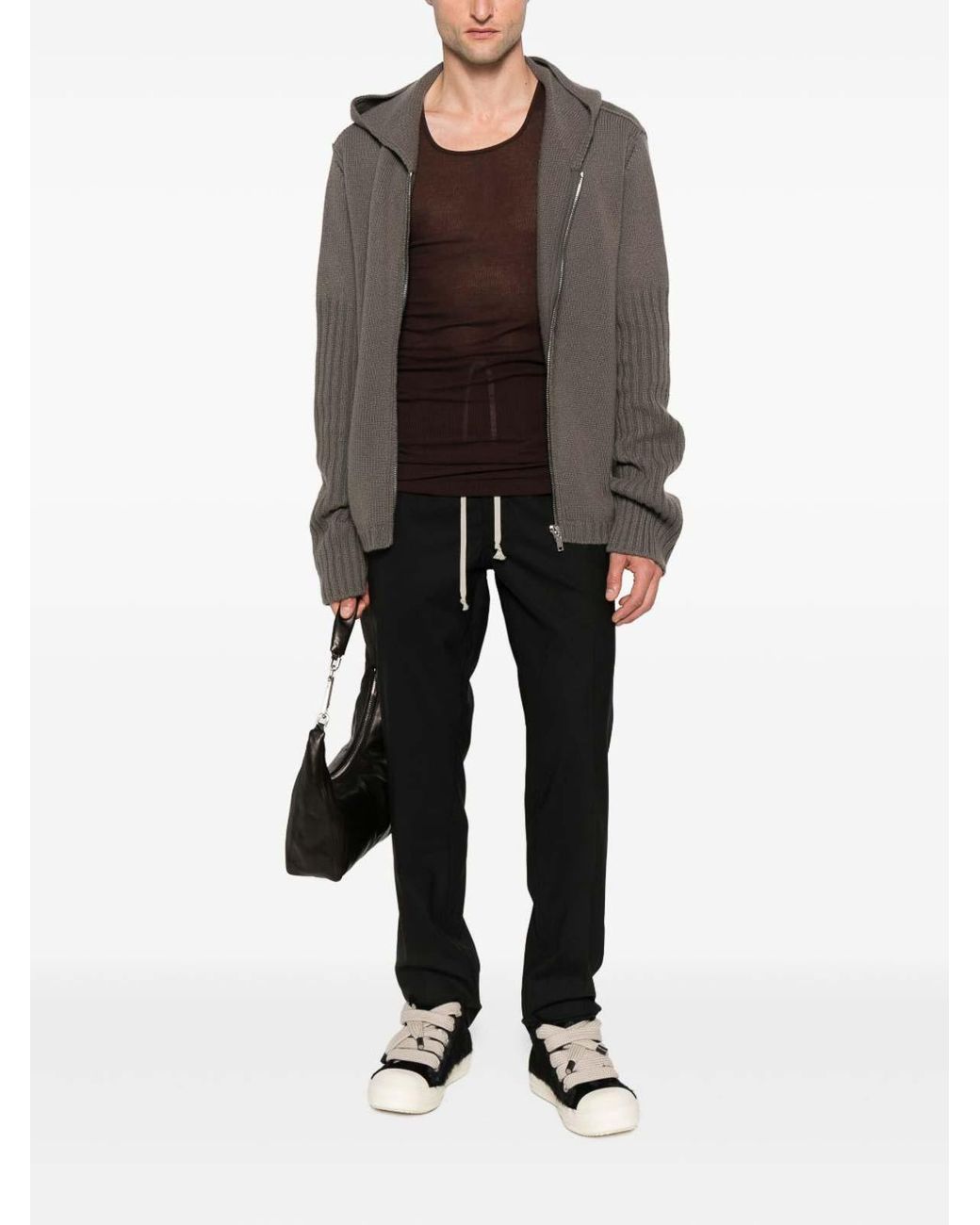 Rick Owens Black Pants With Drawstring for men
