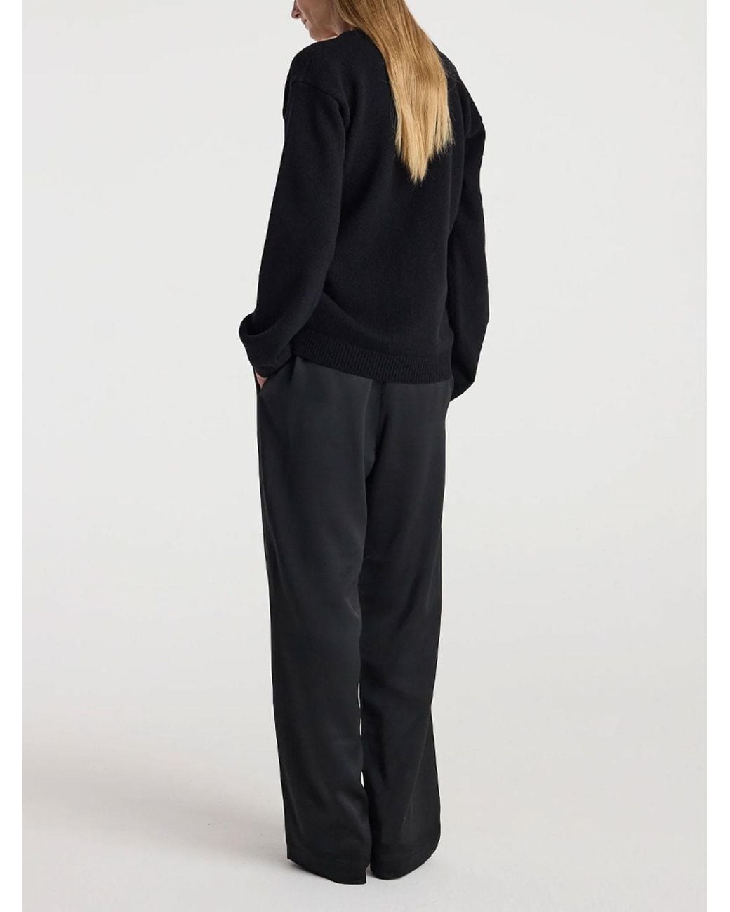 Rohe Black Off-Shoulder Wrap Cardigan