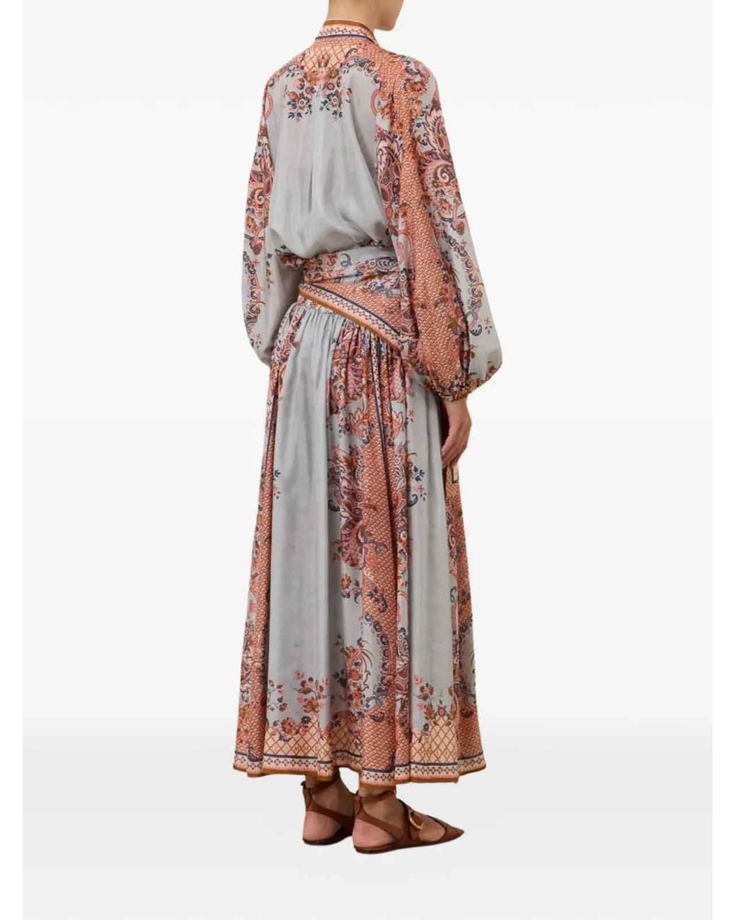 Zimmermann White Aster Tie Neck Blouse