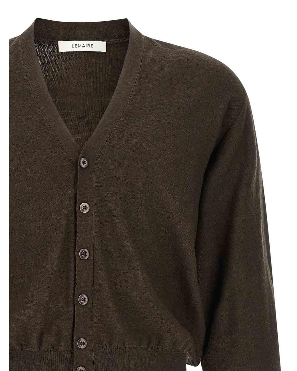 Lemaire Black Twisted Cardigan for men