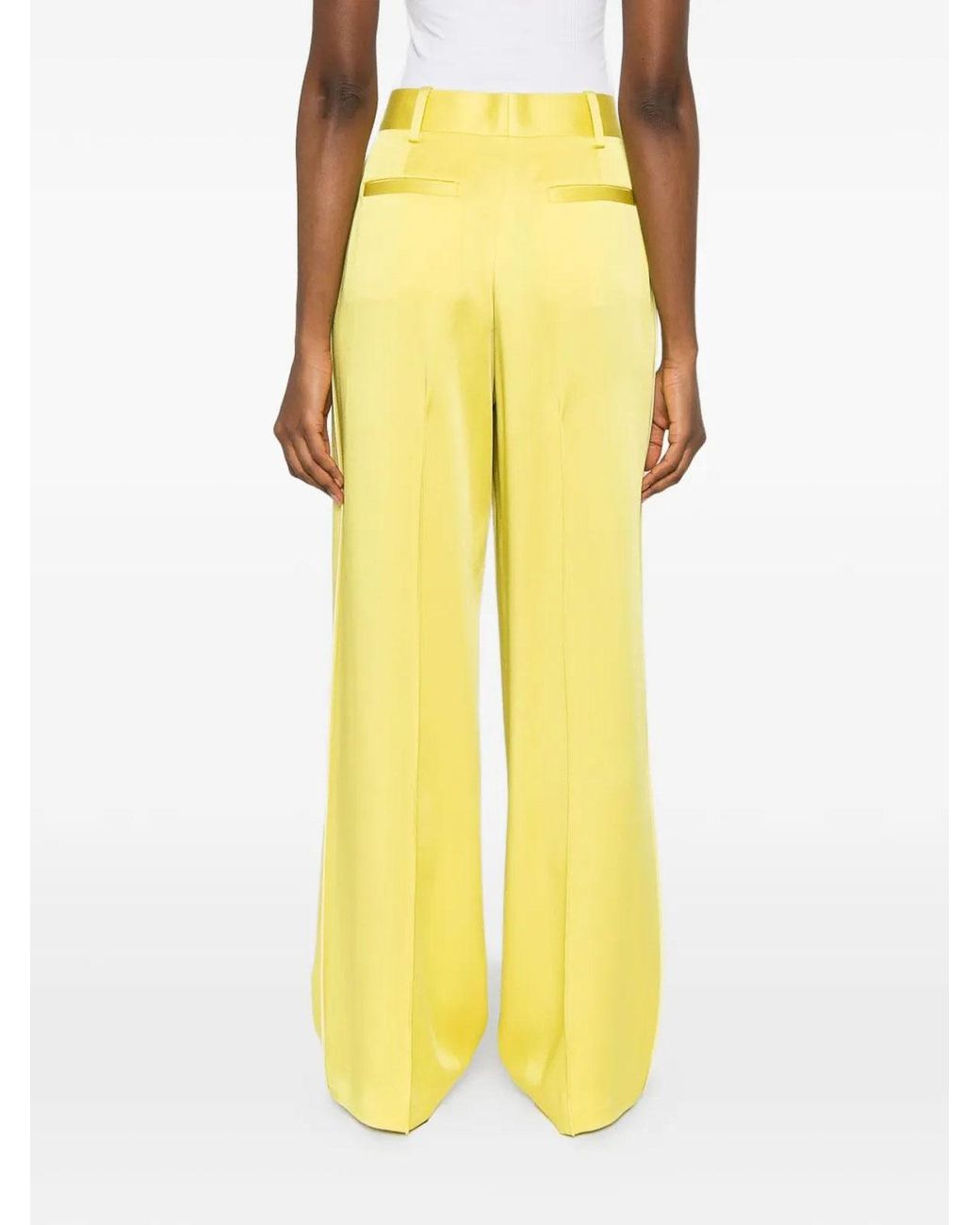 Jil Sander Yellow Satin Trousers