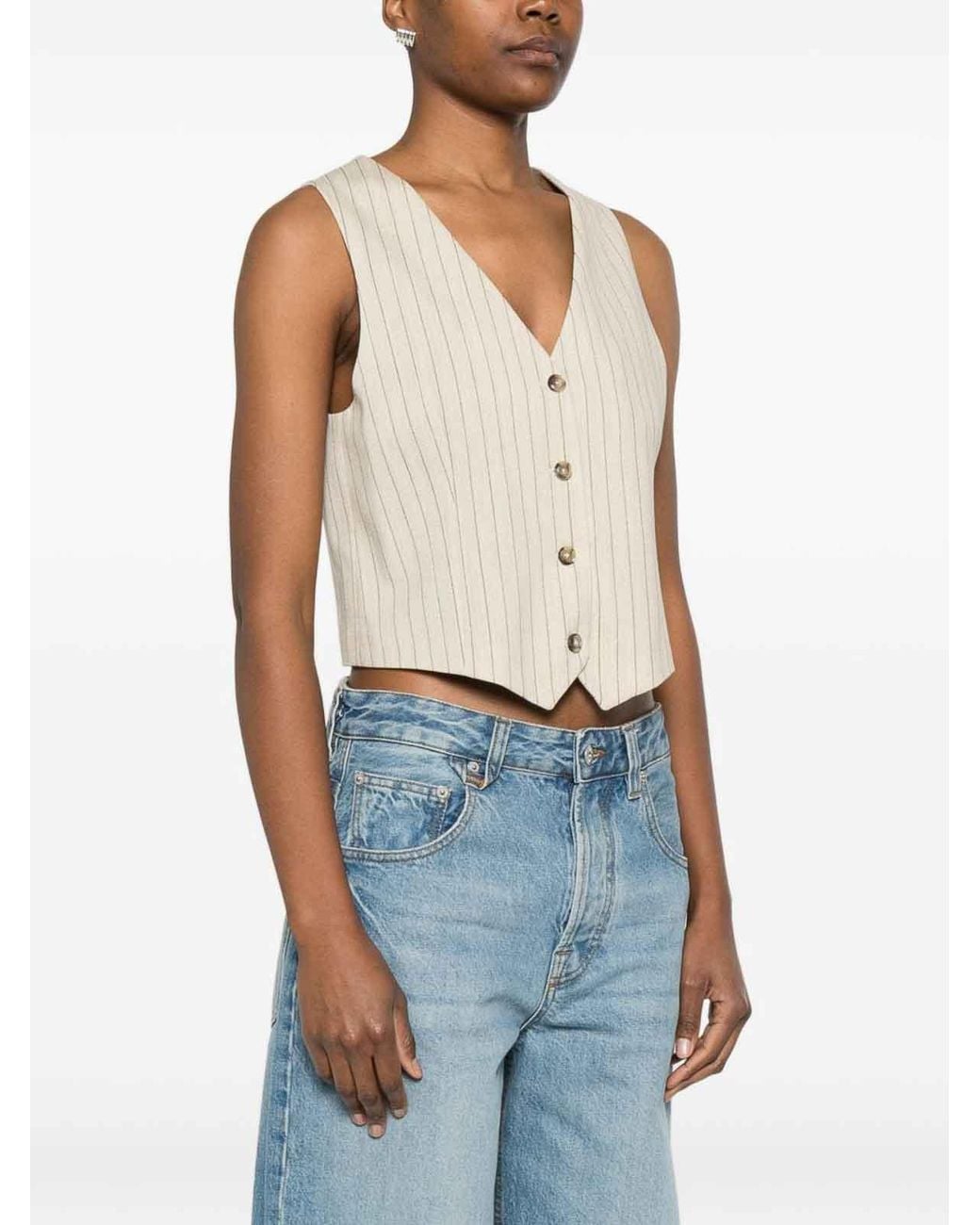 Circolo 1901 White Light Pinstripe Vest