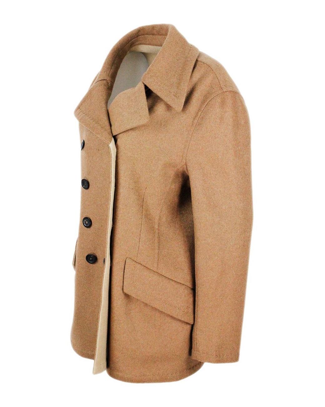 Malo Natural Wool And Cashmere Double-Breasted Coat