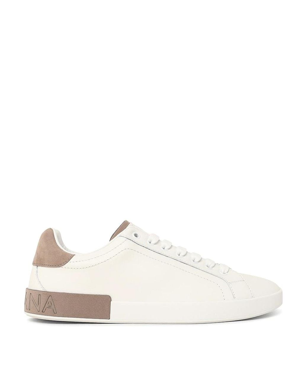 Dolce & Gabbana White Logo Panel Low-Top Sneakers for men