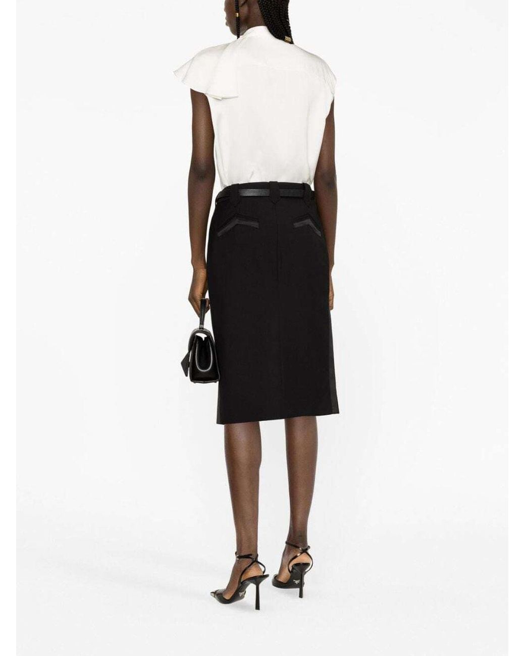 McQueen White Fuild Double Satin Shirt