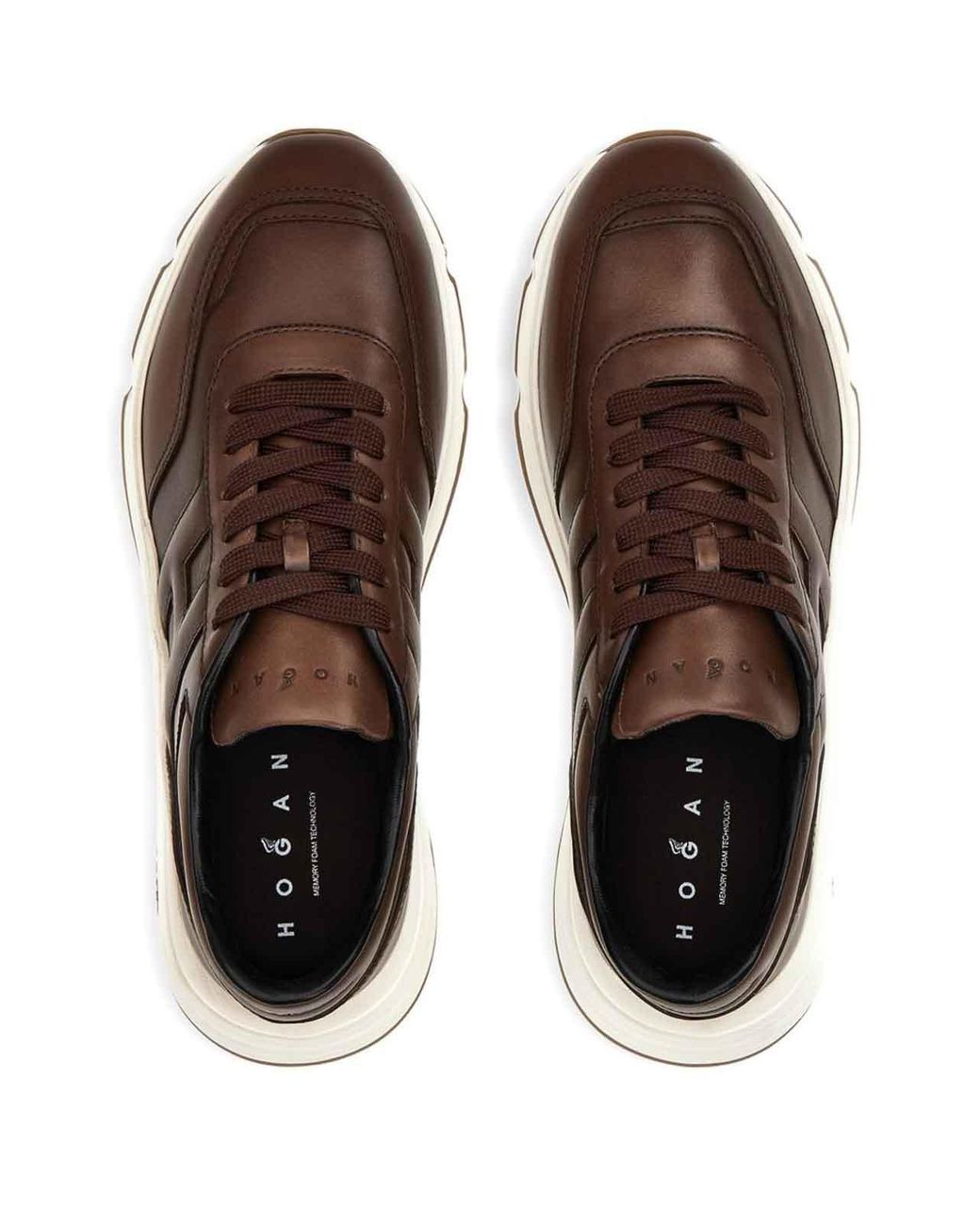 Hogan Brown Hyperlight Nappa Leather Sneakers for men