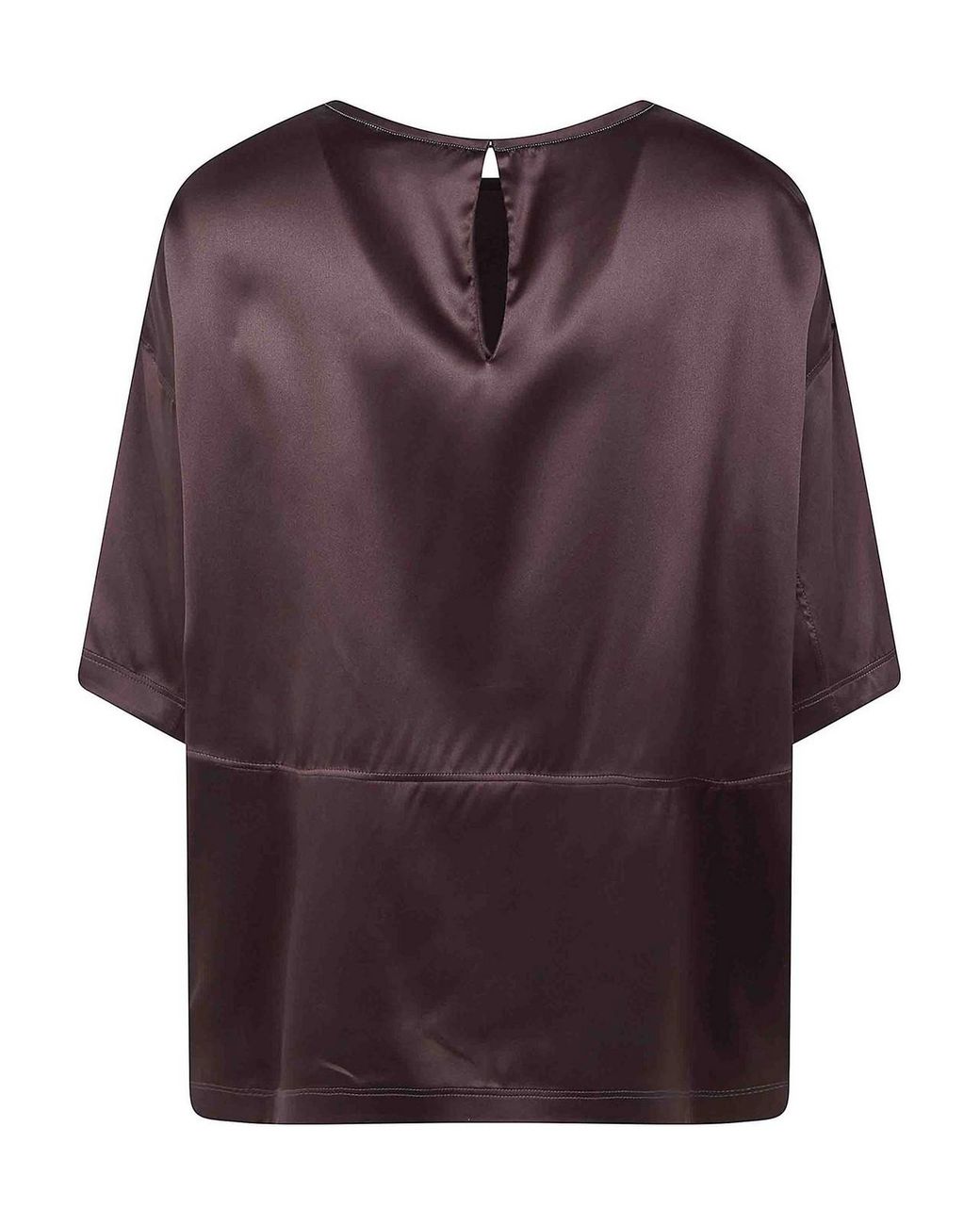 Brunello Cucinelli Purple Short Sleeves Blouse