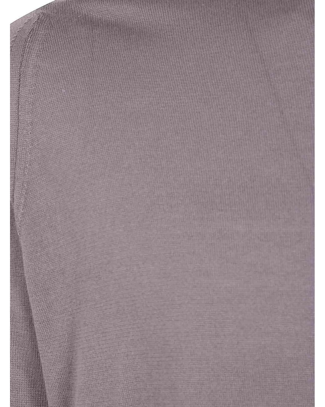 John Smedley Purple Rowland Crewneck Long Sleeves Pullover for men