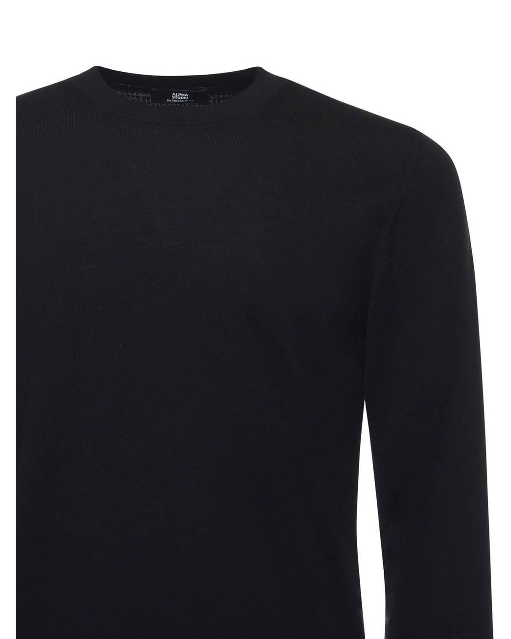 Alpha Studio Black Merino Sweater for men