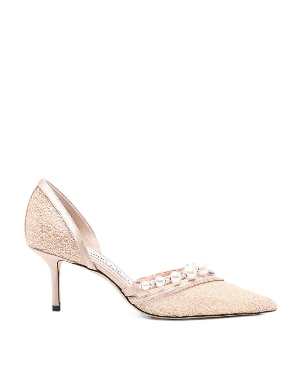 Jimmy Choo Natural Aurelie Glittered Pumps