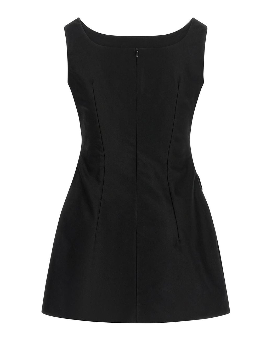 Magda Butrym Black Cotton Mini Dress With 3D Floral Pocket Details