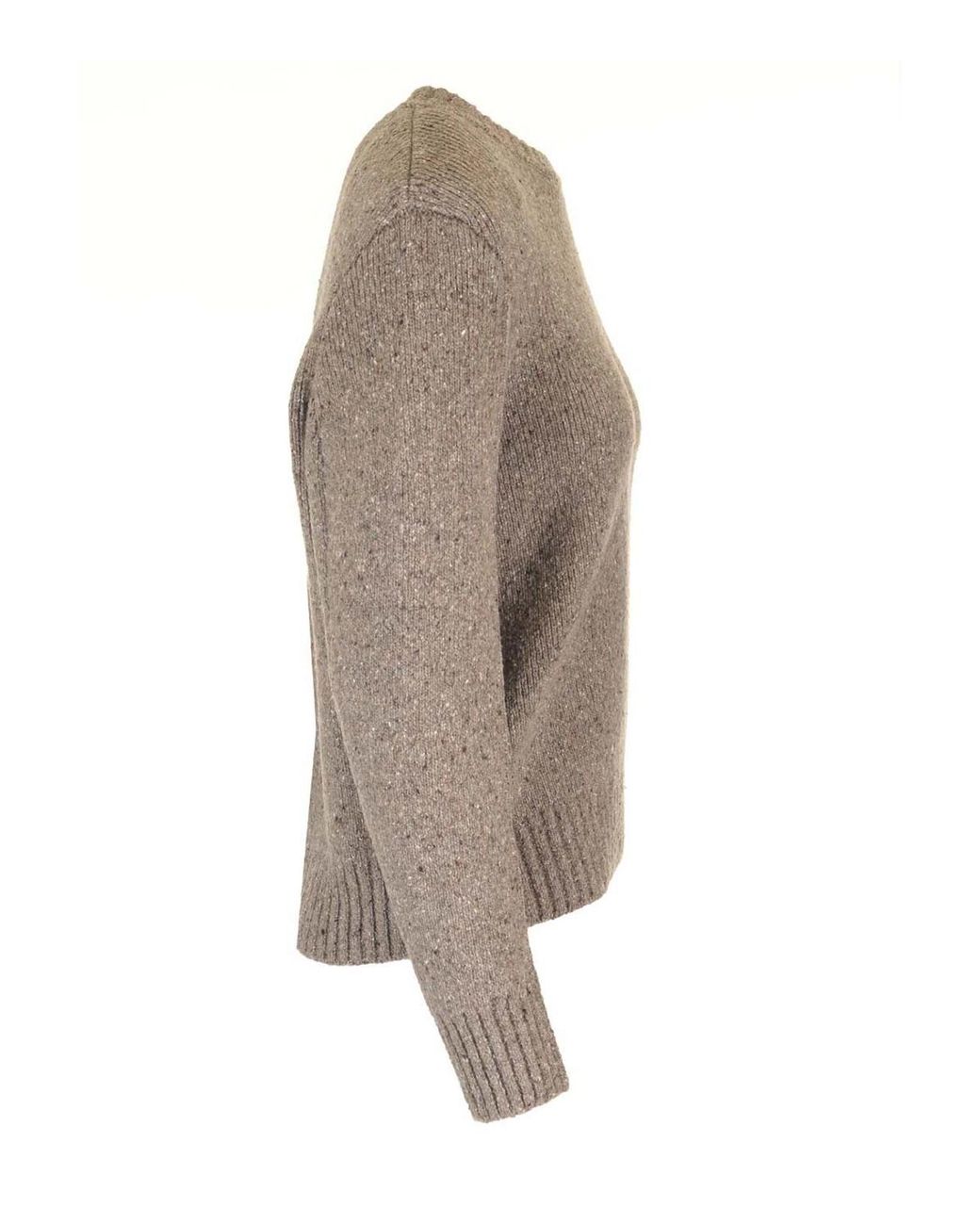 Bottega Veneta Brown Medium Weight Wool Tailored Sweater