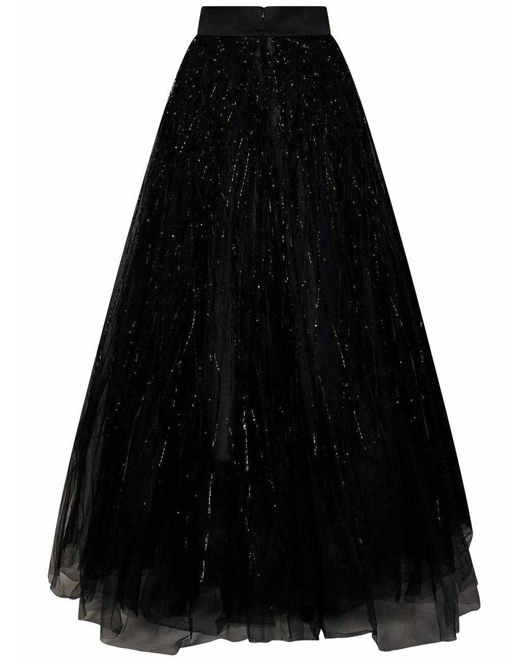ROOM76 Black Long Tulle Skirt