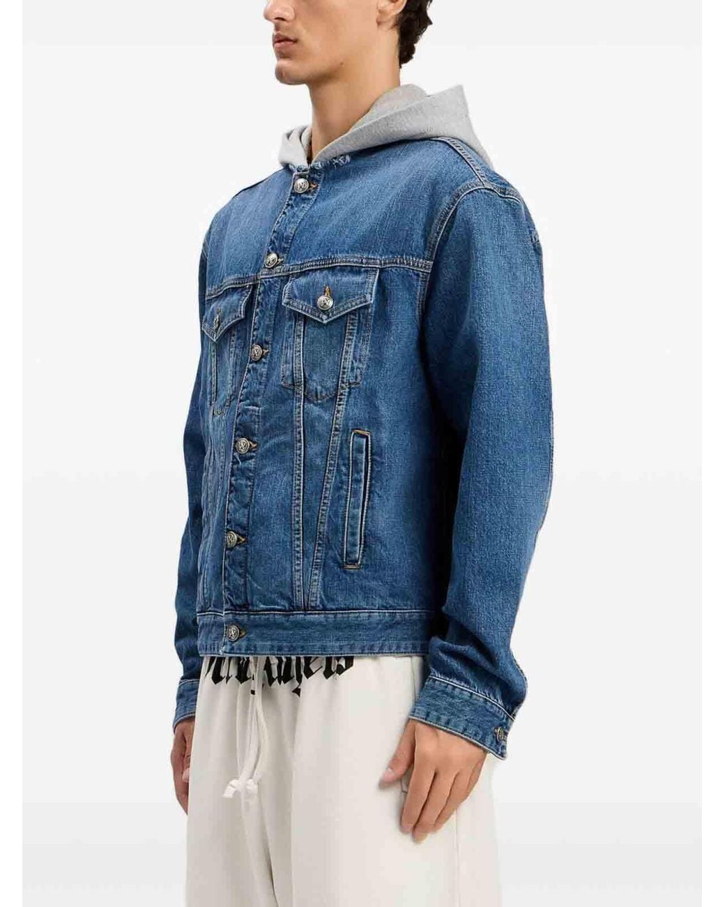 Palm Angels Blue Logo Jacket for men