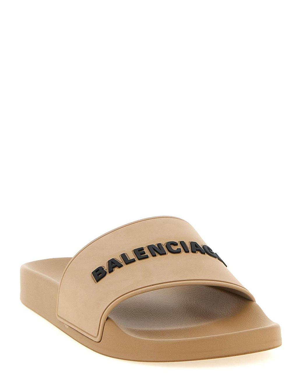 Balenciaga White Slide Pool' Sandals