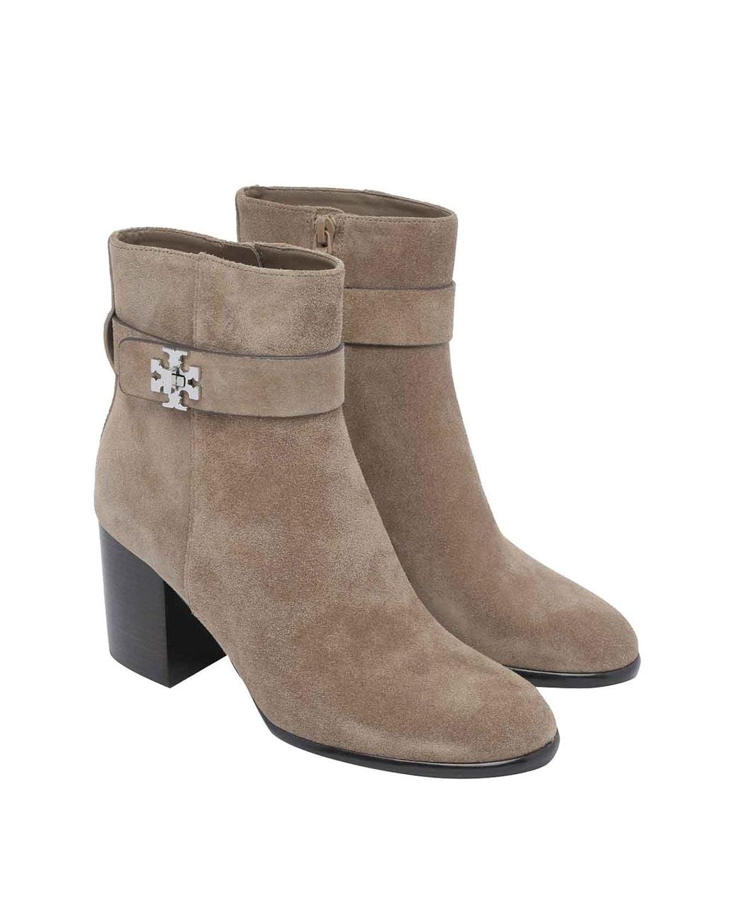 Tory Burch Brown River Rock Turnlock Pump Booties
