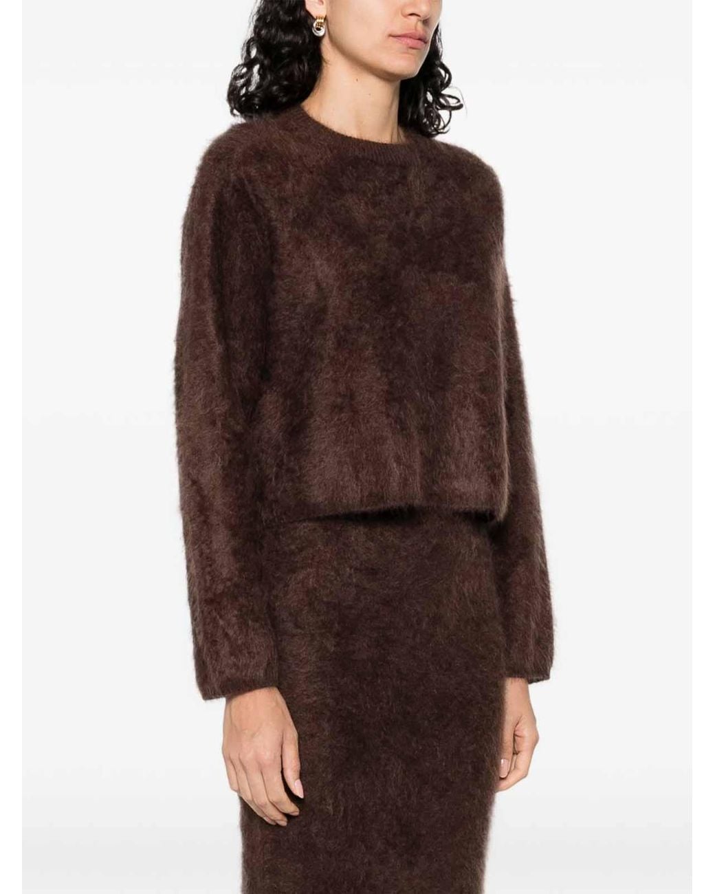 Soft Goat Brown Wool Crewneck Jumper