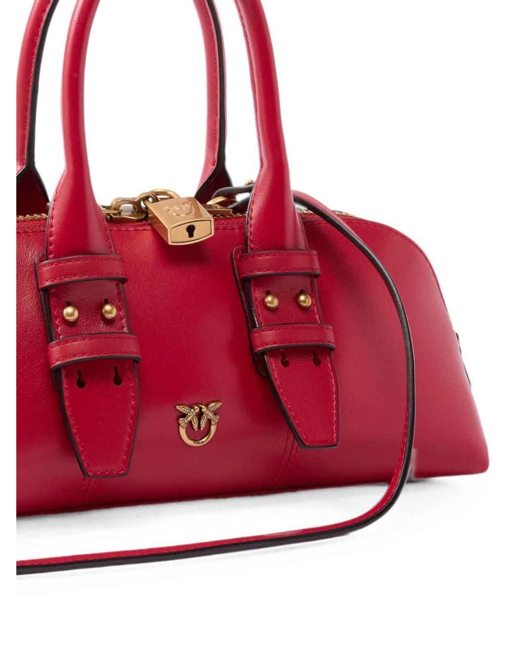 Pinko Red Small Leather Escape Bag