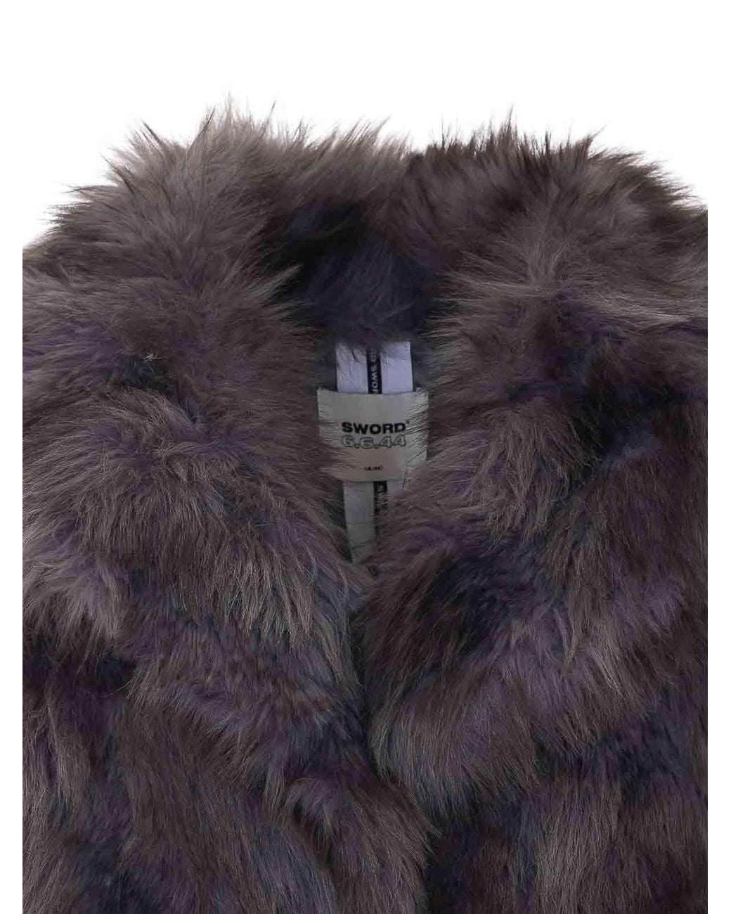 S.w.o.r.d 6.6.44 Gray Faux Fur Jacket