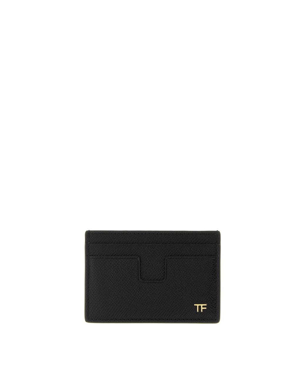 Tom Ford White Small Grain Leather Cardholder for men