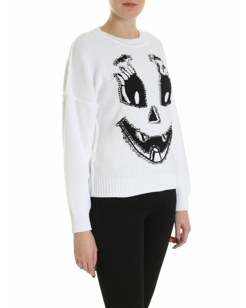 Pull Col Rond Moschino en coloris White